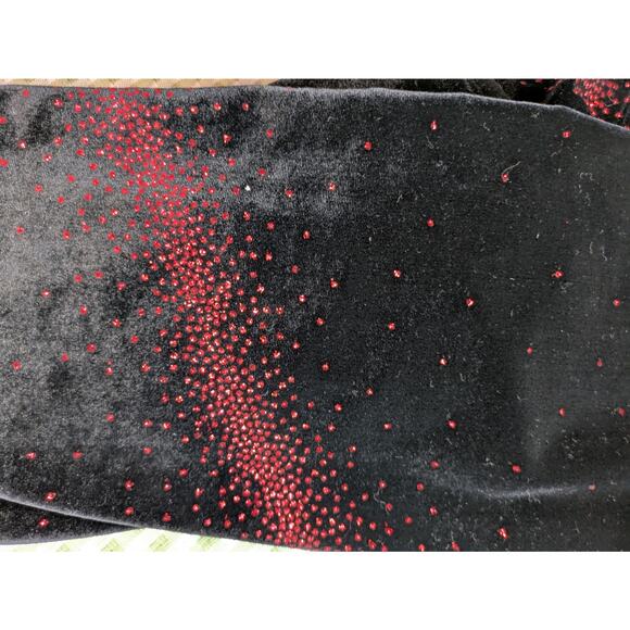 I.N. Studio Velvet Top 3X Black Red Sequined Stretch Holiday Dressy Party NEW - Picture 7 of 12